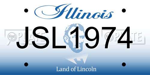 JSL1974 Illinois License Plate