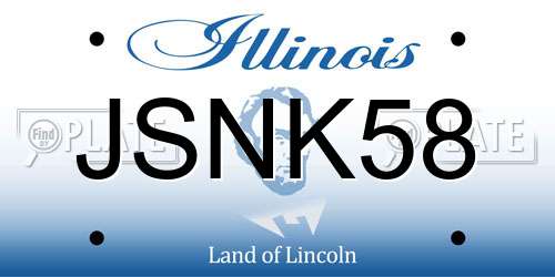 JSNK58 Illinois License Plate
