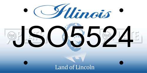 JSO5524 Illinois License Plate