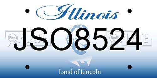JSO8524 Illinois License Plate