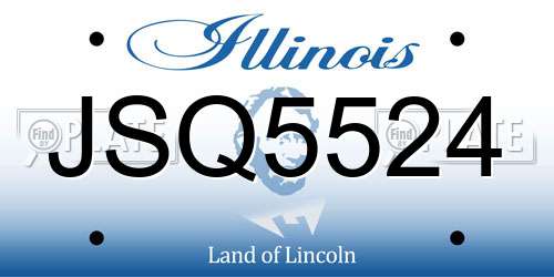JSQ5524 Illinois License Plate