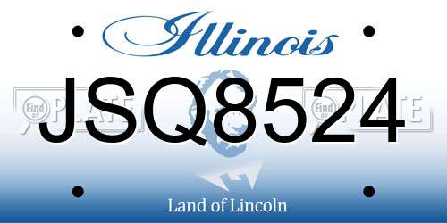 JSQ8524 Illinois License Plate