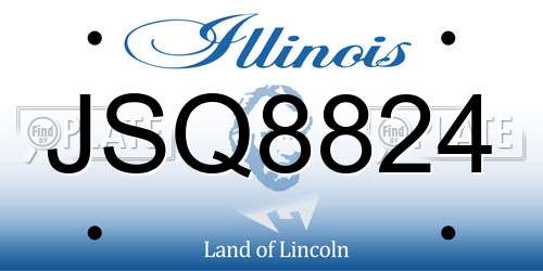 JSQ8824 Illinois License Plate