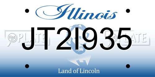 JT2I935 Illinois License Plate