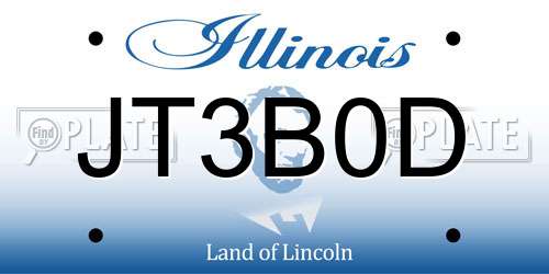 JT3B0D Illinois License Plate
