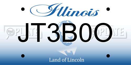 JT3B0O Illinois License Plate