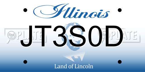 JT3S0D Illinois License Plate