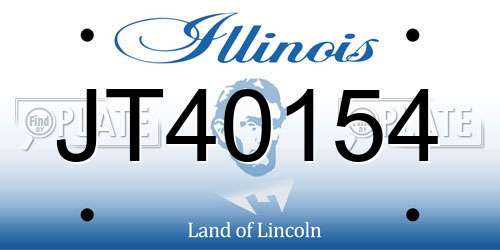 JT40154 Illinois License Plate