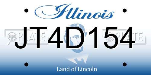 JT4D154 Illinois License Plate