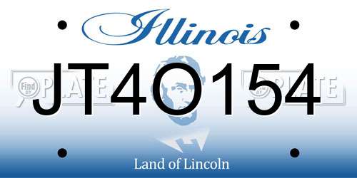 JT4O154 Illinois License Plate