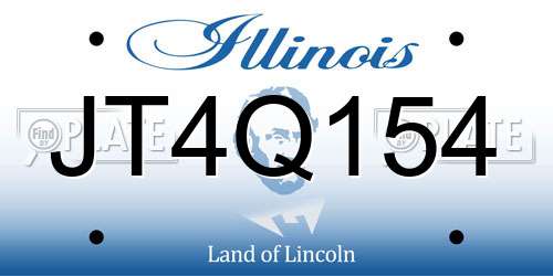 JT4Q154 Illinois License Plate