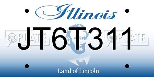 JT6T311 Illinois License Plate