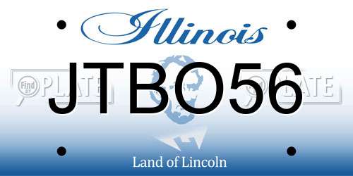 JTBO56 Illinois License Plate