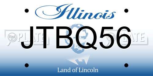 JTBQ56 Illinois License Plate