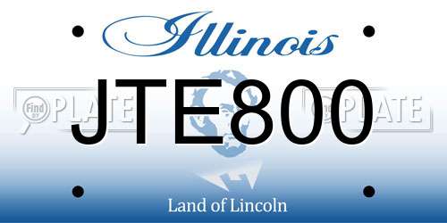 JTE800 Illinois License Plate