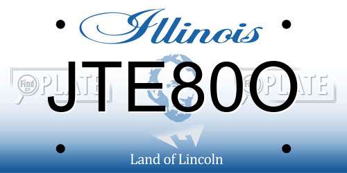 JTE80O Illinois License Plate
