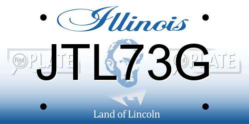JTL73G Illinois License Plate