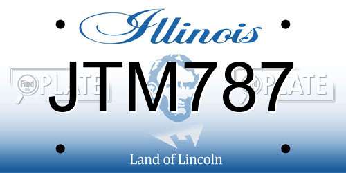 JTM787 Illinois License Plate