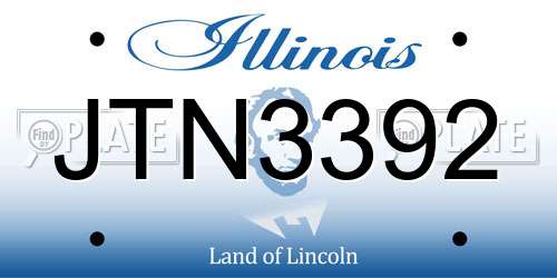 JTN3392 Illinois License Plate