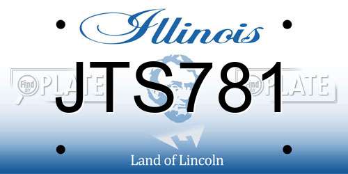 JTS781 Illinois License Plate