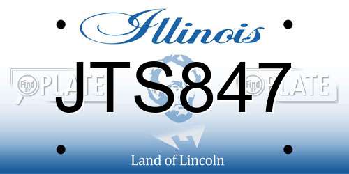 JTS847 Illinois License Plate