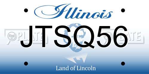 JTSQ56 Illinois License Plate