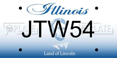 JTW54 Illinois License Plate