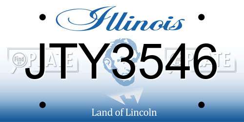 JTY3546 Illinois License Plate