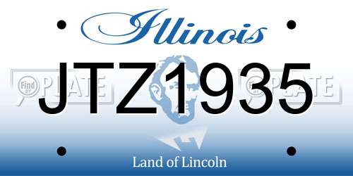 JTZ1935 Illinois License Plate