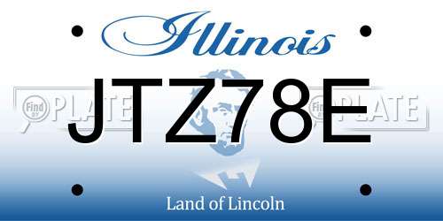 JTZ78E Illinois License Plate