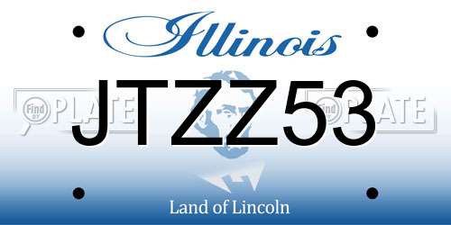 JTZZ53 Illinois License Plate