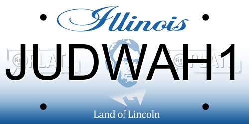 JUDWAH1 Illinois License Plate