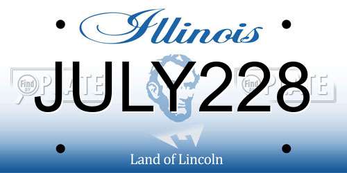 JULY228 Illinois License Plate