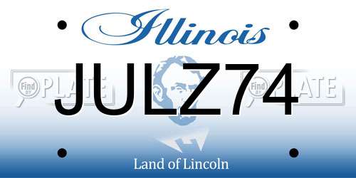 JULZ74 Illinois License Plate