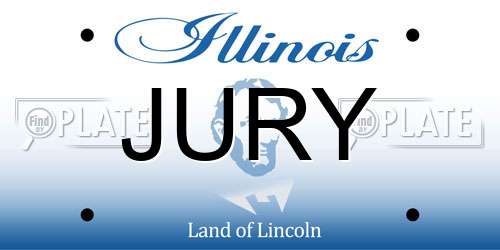 JURY Illinois License Plate