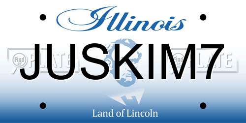 JUSKIM7 Illinois License Plate
