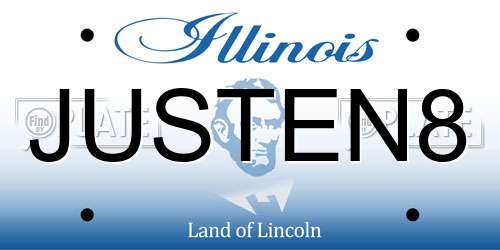 JUSTEN8 Illinois License Plate