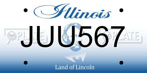 JUU567 Illinois License Plate