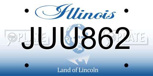 JUU862 Illinois License Plate
