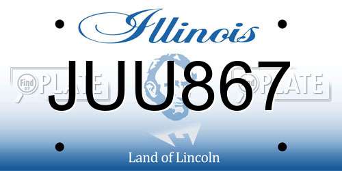 JUU867 Illinois License Plate