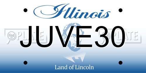 JUVE30 Illinois License Plate