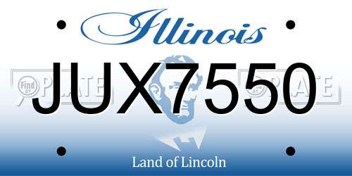 JUX7550 Illinois License Plate