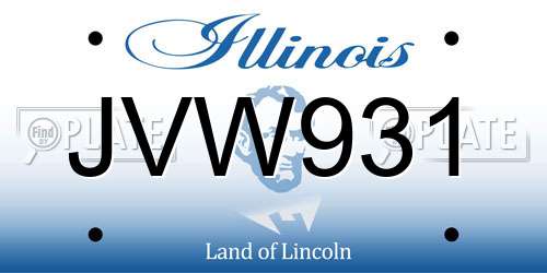 JVW931 Illinois License Plate