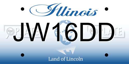 JW16DD Illinois License Plate