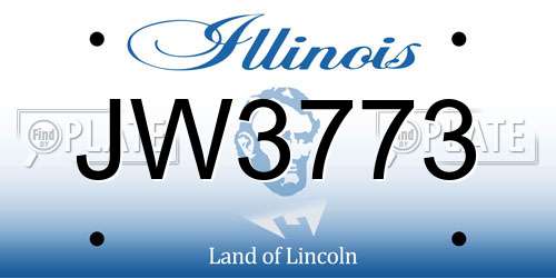 JW3773 Illinois License Plate