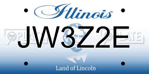 JW3Z2E Illinois License Plate