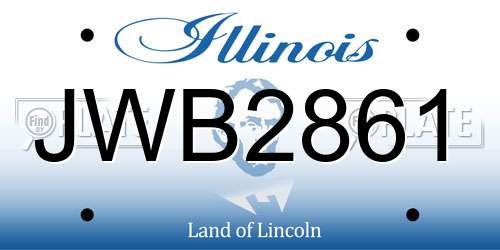 JWB2861 Illinois License Plate
