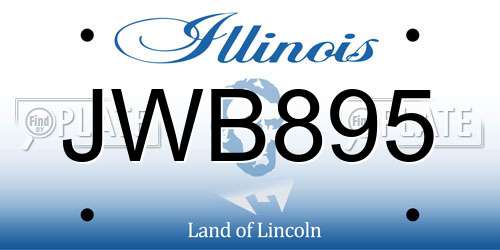 JWB895 Illinois License Plate