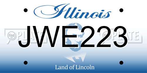 JWE223 Illinois License Plate