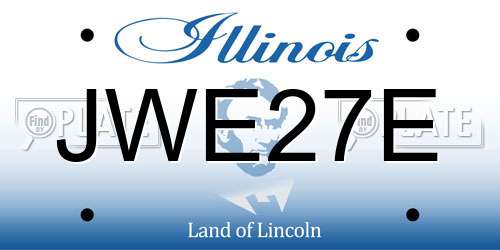 JWE27E Illinois License Plate